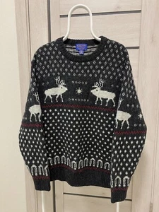 Suéter Pendleton Abstracto Ciervo Lana Virgen Pesado Para Hombre Talla L - Imagen 1 de 12