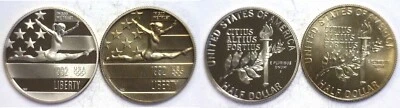 1992 50C Olympic Gymnast Commemorative Clad Half Dollars Proof & Unc. 2 Coin Set - Image 1 of 3