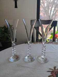 (3) Millennium Platinum 2000 Champagne Flutes by Cristal d'Arques: Used Once. - Picture 1 of 2