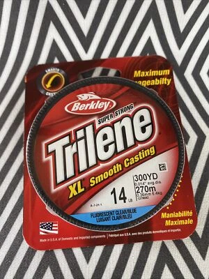 Berkley Trilene 14 LB 300 Yards XL SMOOTH CASTING Flsnt Clear/Blue Fishing Line - Image 1 of 2