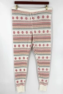 Make Model Thermal Pajama Pants XXL Pink Cream Snowflake Nordic PJ Bottoms NEW - Picture 1 of 4
