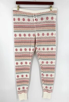 Pantalones de pijama térmicos Make Model XXL rosa crema copo de nieve pantalones de pijama nórdicos NUEVO Foto 1 de 4