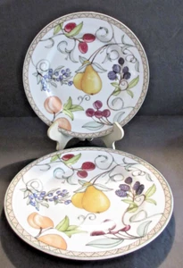 VINTAGE Set of 2 Dansk International Designs Umbrian Fruits Salad Plates - 9" - Afbeelding 1 van 7