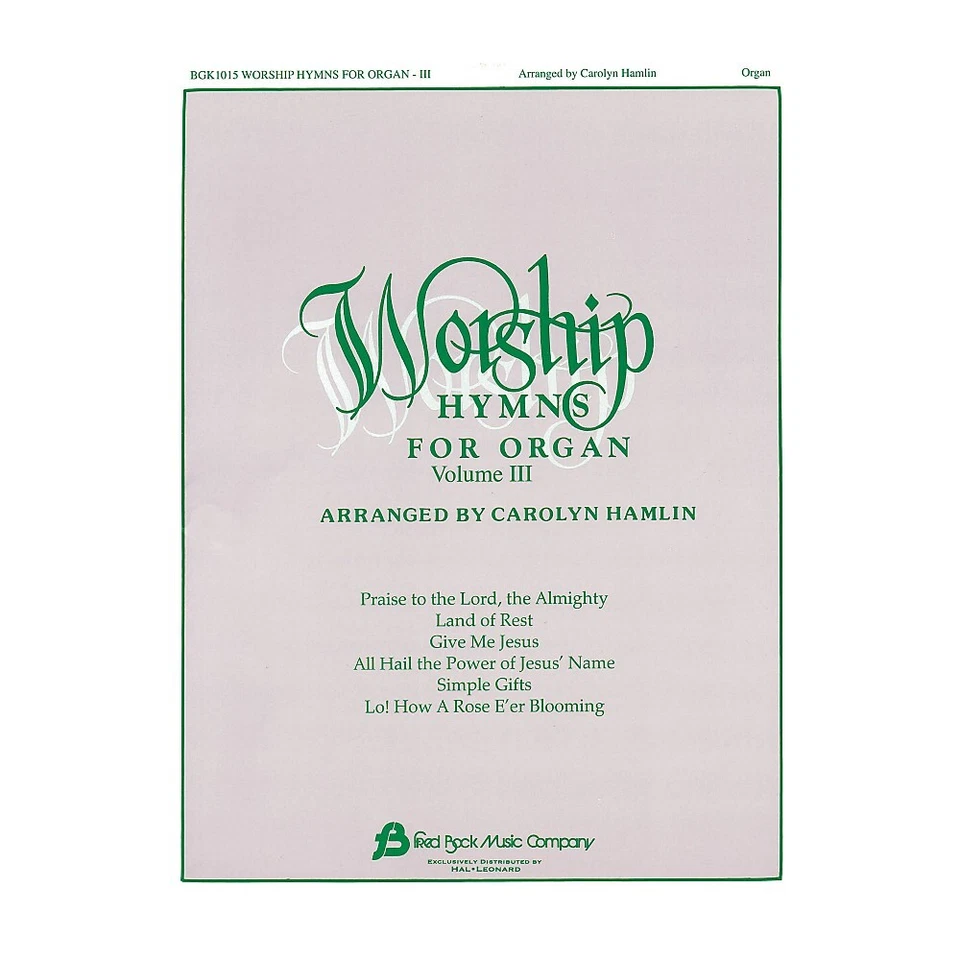 Worship Hymns for Organ Volume 3 Sheet Music Book Bgk1015