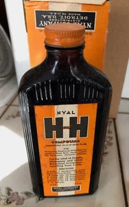 Cold Medicine Bottle in Box NYAL H&H Cough Compound RX Medical 1940s Vintage - Picture 1 of 7