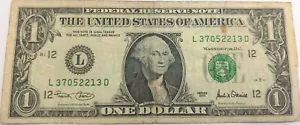 USA 2001 SERIES, PAPERMONEY, WASHINGTON 1 DOLLAR, L@@K, G, USED, L 37052213D - Picture 1 of 2