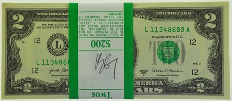 2017-A Series $2 Bills in Sequence (L) $200 Pack of New Gem CU Currency Note Cover