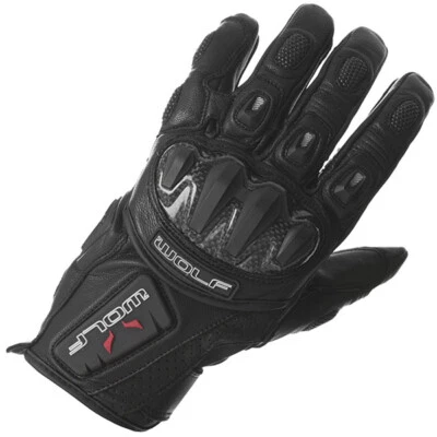 Wolf 2475 Kangaroo GT-S Sport Leather Motorcycle Motorbike Glove - Black - Image 1 of 4