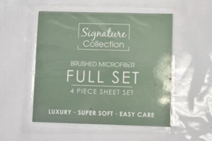 Signature Collection Brushed Microfiber Full Size Sheet Set 3 Piece White Solid - Picture 1 of 6