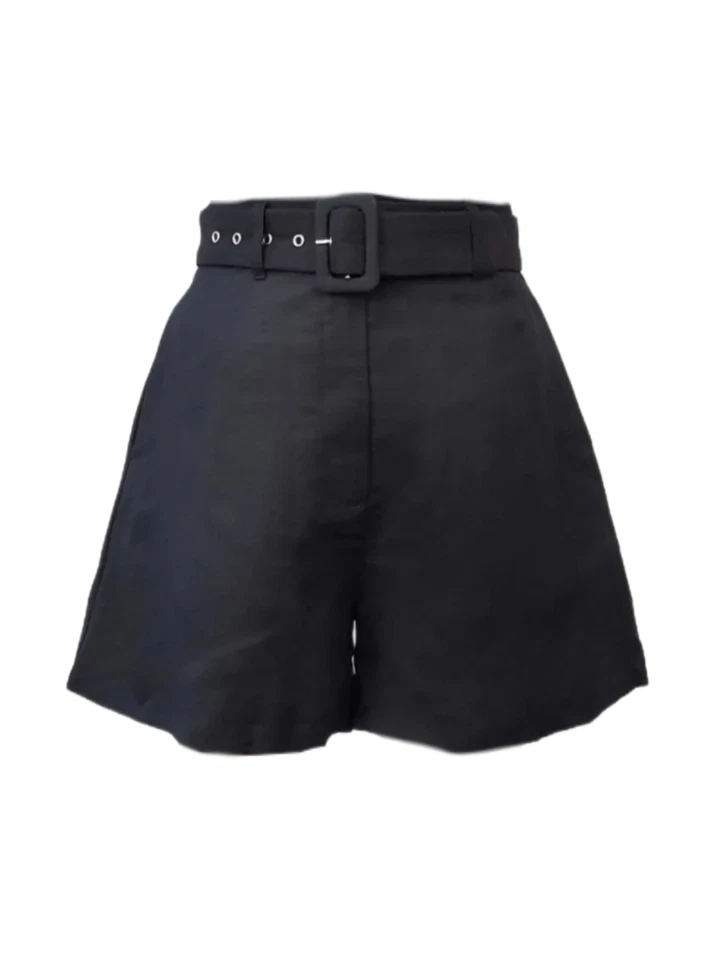 Pantalones Cortos Para Mujer MADISON THE LABEL Negro Lino Pierna Ancha #MS0111 X-Pequeños Nuevos con Etiquetas Foto 1 de 3