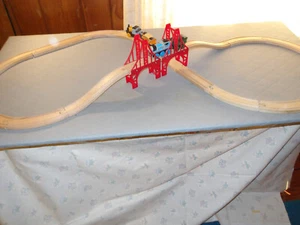 THOMAS AND FRIENDS RAIL GROUP FROM IKEA + OTHERS w BRIDGE & VERY WORN TRAINS USD - Picture 1 of 16