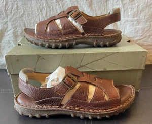 NIB Born Moreen Sandals Womens 11 Mens 10 Brown Leather Adjustable Buckle 61432 - Picture 1 of 20