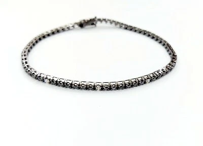 Bracciale modello Tennis tornido in Oro brunito e Diamanti 18kt 750%  - Immagine 1 di 4