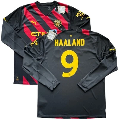 2022/23 Manchester City UCL Away Jersey #9 HAALAND XL Puma Long Sleeve NEW - Image 1 of 4
