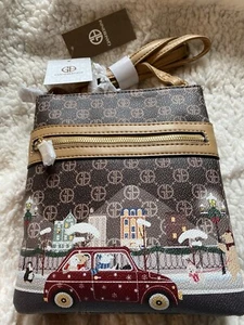 Borsa cruscotto Giani Bernini Holiday Bears 7” L x 8” H x 2,5” D nuova con etichetta per te o regalo - Foto 1 di 7