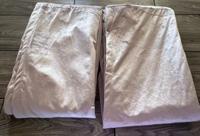 Luxury Velvet Heavy Lined Curtain Drapes Blackout Pink Lavender Pair 48”x84” - Image 1 of 4