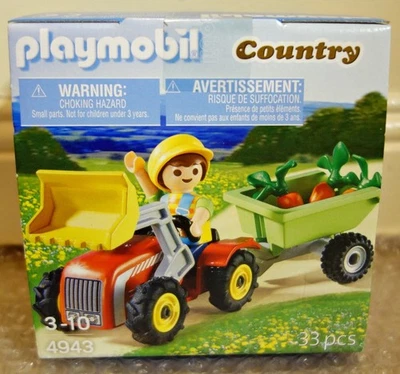 Geobra Playmobil Boite Oeuf 4943 Enfant Avec Tracteur Et Remorque Neuf ! - Photo 1/2
