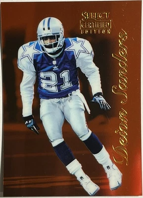1996 Select Certified Deion Sanders #48 Red Dallas Cowboys Parallel - Image 1 of 2