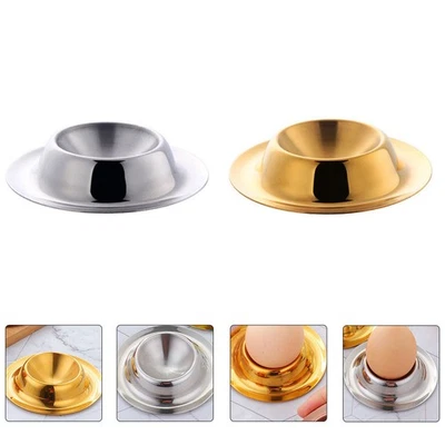 Vassoio portauova da tavolo in acciaio inossidabile da 2 pezzi (dorato, argento) - Immagine 1 di 4