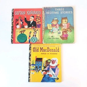 Little Golden Books Bundle ×3 1970s Capt Kangaroo/3 Stories/Old MacDonald  - Picture 1 of 13