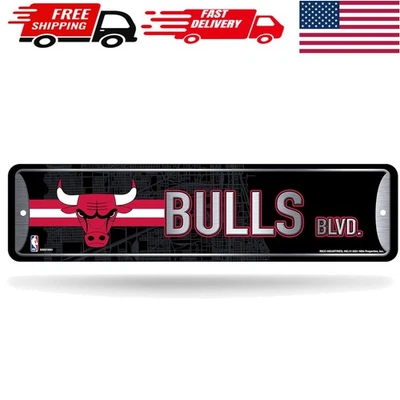 Высококачественная металлическая вывеска Chicago Bulls — идеально подходит для спальни или гаража - Изображение 1 из 4