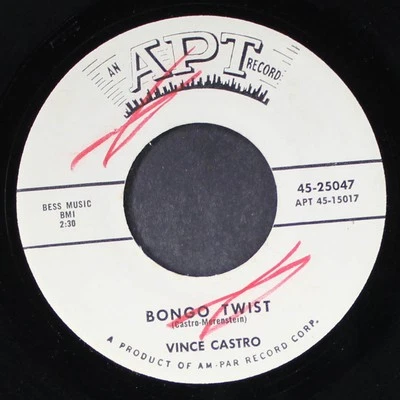 VINCE CASTRO: bongo twist / you're my girl APT 7" Single 45 RPM - Image 1 of 2
