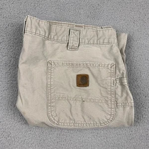 Vintage Carhartt Pants Mens 40x30 Tan Dungaree Fit Workwear Distressed - Picture 1 of 16