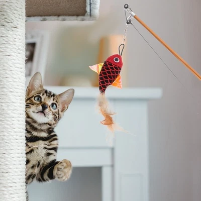  Activity Toy For Cats Teaser Wand Cat Toy Kitten - Image 1 of 4