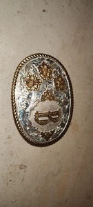 Crumrine Ornate B Bronze Belt Buckle - Picture 1 of 7