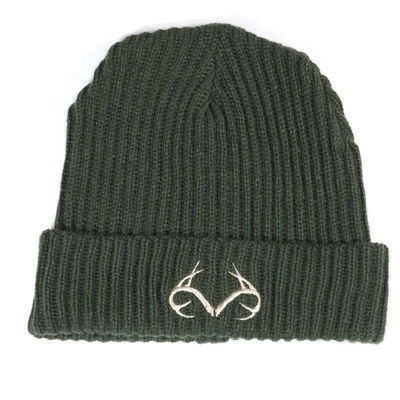 Realtree Hat One Size Green Beanie Cap Knit Hunting Embroidered Antlers - Image 1 of 3