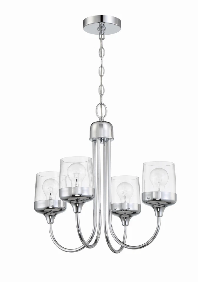 Chrome Four Light Chandelier from the Wrenn Collection - Image 1 of 1