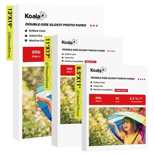 Lot Koala 69lb Double Sided Glossy Photo Paper 8.5x11 11x17 13x19 Inkjet Printer - Picture 1 of 11