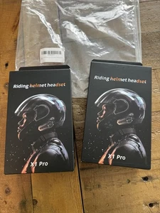 2x Pair eECO-FLYING Motorcycle Helmet Intercom Wireless Bluetooth Headset 1KM - Picture 1 of 4