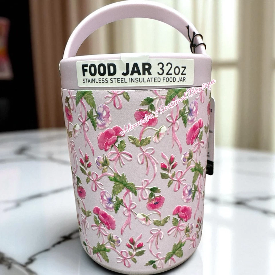 Tarro de alimentos aislado HydraPeak termo 32 OZ lavanda, floral y cinta nuevo Foto 1 de 4