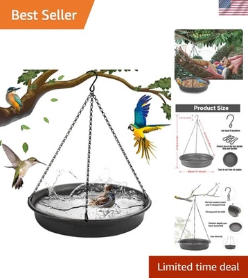 Alimentador de semillas y baño colgante multifuncional para pájaros - Diseño duradero de 30 cm Foto 1 de 4