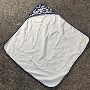 Pottery Barn Kids Hooded Beach Bath Towel Blue & White Whales 29”x29” - Picture 1 of 6