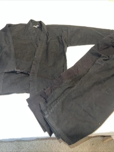 Century Kampfsport schwarze Karate Uniform Größe 0 Kind Oberteil/Unterteil + 1 Paar Größe 7 Pa - Bild 1 von 14