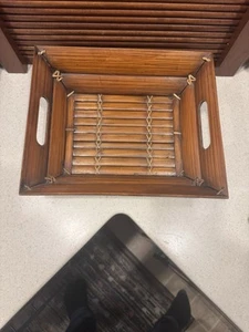 Vintage Bamboo Basket/Serving Tray - Picture 1 of 8
