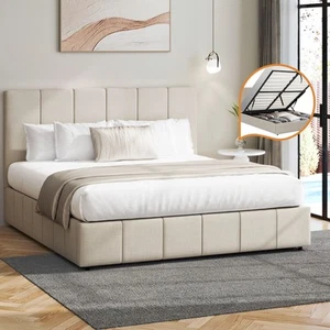 Oikiture Bed Frame Queen Double King Single Gas Lift Storage Base VISH - Picture 1 of 50