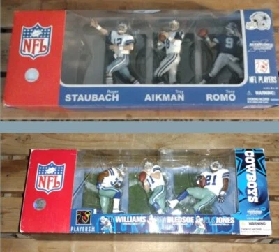 Figuras de vaqueros Romo Staubach Aikman selecciones deportivas + 3 piezas Freebie Jones Bledsoe Jones Foto 1 de 4
