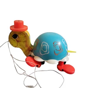 Fisher Price Tippy Toe Tartaruga Tira Lungo Giocattolo 773 Vintage 1962 - Foto 1 di 15