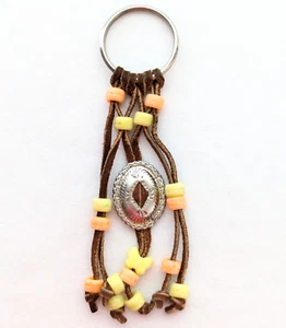 Llavero vintage Southwestern Concho flecos de cuero llavero suroeste - Imagen 1 de 3