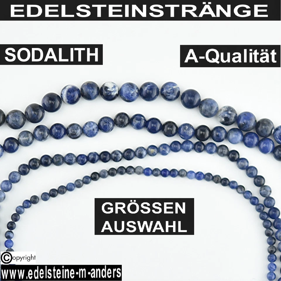 Edelstein Perlen Kugeln Sodalith Strang Schmucksteine Schmuckperlen 4mm-10mm DIY - Bild 1 von 1