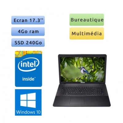 Occasion - Asus X751SA-TY023T - Windows 10 - 1.6Ghz 4Go 240Go SSD - 17.3 - Ordin - Photo 1/3