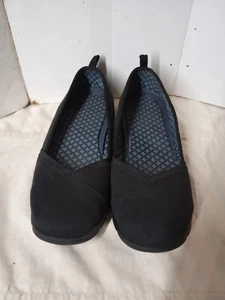 Lands End Womens Comfort Step Pleated Slip On Loafer Blue Fabric Shoes Size 11D - Picture 1 of 7