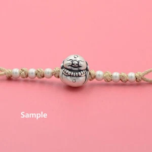 Cuentas dijes de plata esterlina 925 budismo Buda Maitreya bodhisattv A2930 - Imagen 1 de 4