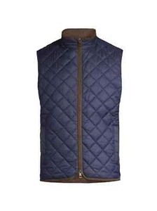 NWT Peter Millar Men's Essex Quilted Travel Vest Navy Blue Small Windproof - Picture 1 of 7