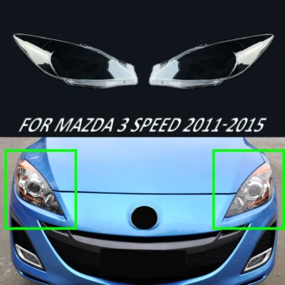 Fit For Mazda 3 Speed 2011-2015 Pair of Headlight Lens Cover Transparent Caps - Image 1 of 4