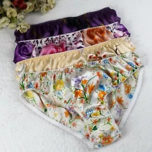 4 PACK 100% Silk Middle Waist Women's Panties Briefs Underwear Lingerie MS007 - Picture 1 of 7