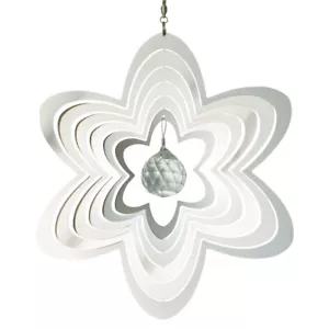 Gioco del vento in acciaio inox CIM - Mirror Crystal Flower - Diametro: 20 cm decorazione giardino - Foto 1 di 2